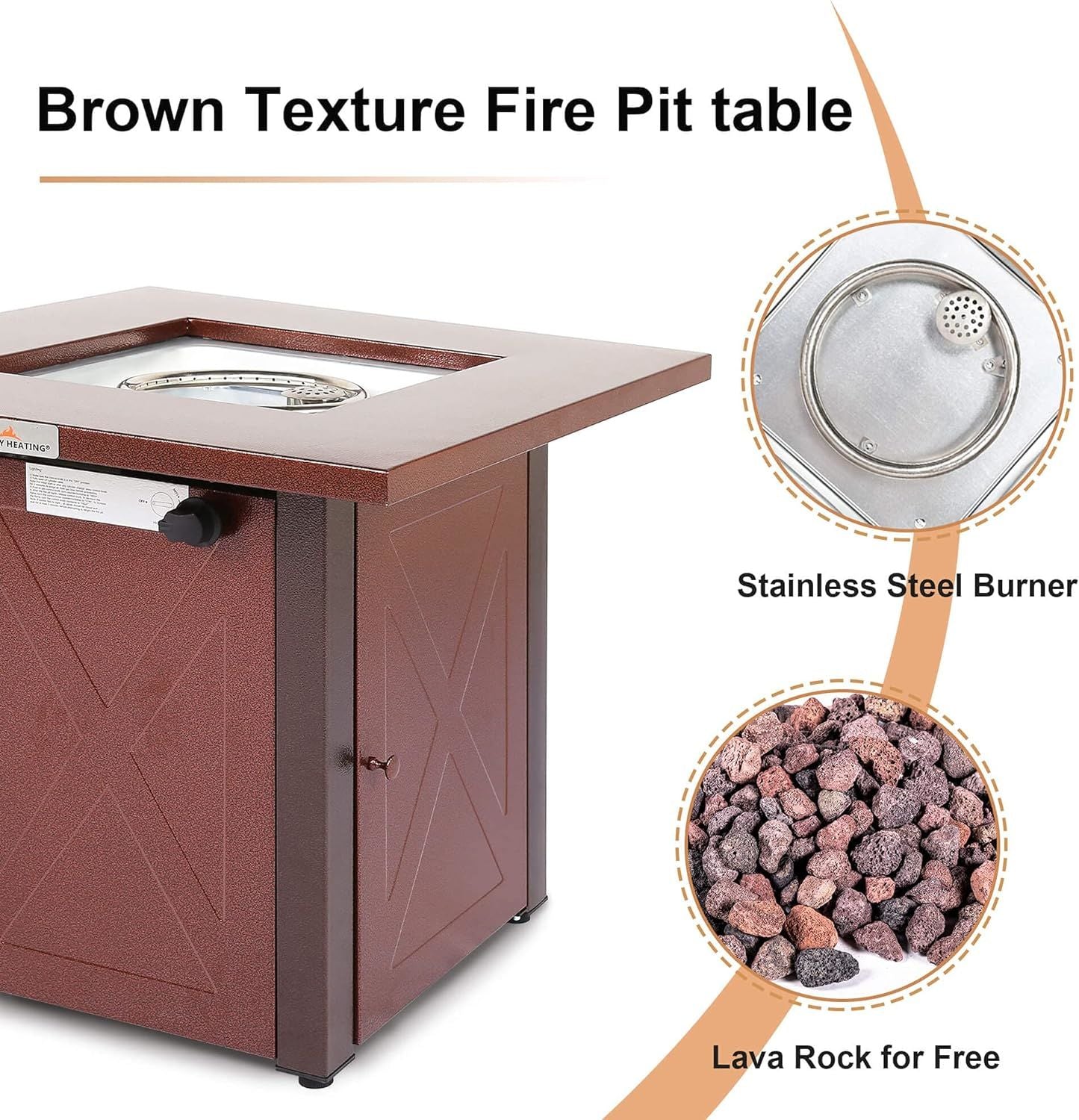 LEGACY HEATING Propane Fire Pit Table Doba
